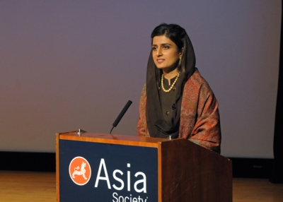 Pakistani Foreign Minister Hina Rabbani Khar at Asia Society New York on January 15, 2013. (Elsa Ruiz)