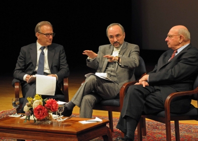 L to R: David Ignatius, Amb. Mohammad Khazaee, and Amb. Thomas Pickering at Asia Society New York on Feb. 20, 2013. (Elsa Ruiz/Asia Society)