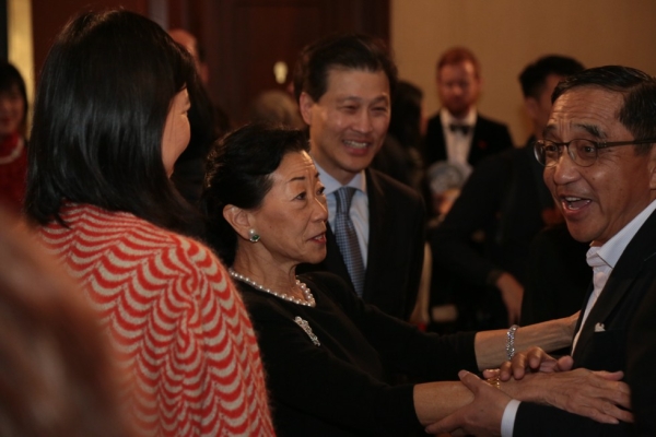 From left to right: Hong Hong Wu; Lulu C. Wang, Vice Chair of the Board, Asia Society; Dominic Ng; and Silas Chou.