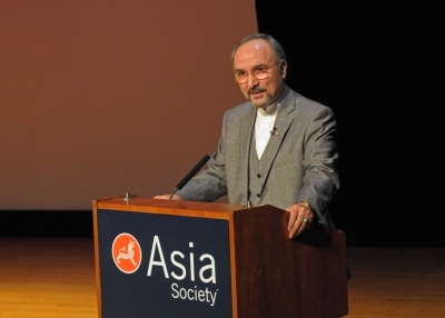 Ambassador of Iran to the United Nations Mohammad Khazaee delivers remarks at Asia Society New York on February 20, 2013. (Elsa Ruiz)